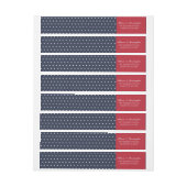 赤く白くおよび青の愛国心が強い差出人住所 ラップアラウンドラベル (シート)