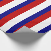 赤く白くおよび青の愛国心が強い縞で飾ります ラッピングペーパー (角)