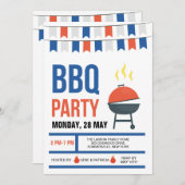 赤く白くおよび青の招待状 招待状 (正面/裏面)