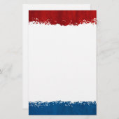 赤く白くおよび青の文房具 便箋 (正面/裏面)