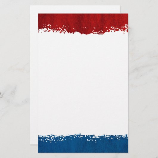 赤く白くおよび青の文房具 便箋 (正面/裏面)