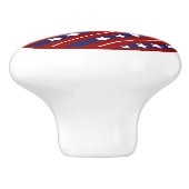 赤く白くおよび青の星条旗の陶磁器のノブ セラミックノブ (側面)