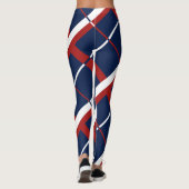 赤く白くおよび青の格子縞のレギンス レギンス (裏面)