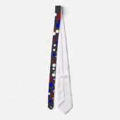 赤く白くおよび青の水玉模様のタイ--7月4日の間よい ネクタイ (裏面)