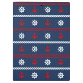 赤く白くおよび青の海パターン クリップボード (裏面)