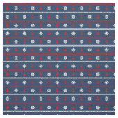 赤く白くおよび青の海パターン ファブリック (見本)