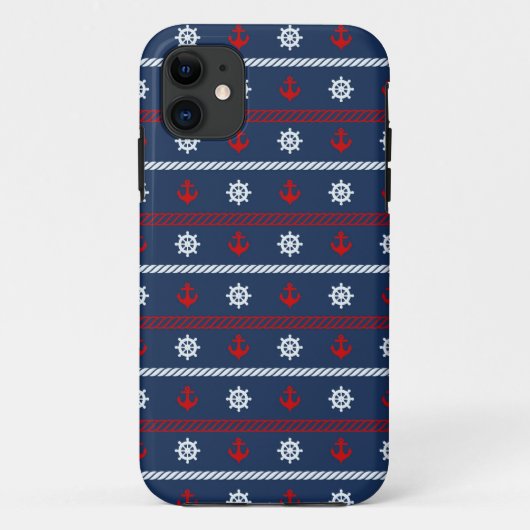 赤く白くおよび青の海パターン Case-Mate iPhoneケース (裏面)