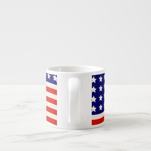 赤く白くおよび青の米国旗の星条旗 エスプレッソカップ (裏面)