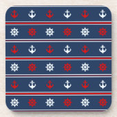 赤く白くおよび青の航海のなパターン コースター (正面)