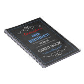 赤く白くおよび青の誕生会の来客名簿 ノートブック (右側)