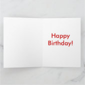 赤く白くおよび青の野球のカスタムの誕生日 カード (内部)