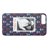 赤く白くおよび青パターン|あなたの写真及び名前 Case-Mate iPhoneケース (裏面(横))