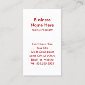 赤く白くおよび青色の積み重ね 名刺 (裏面)