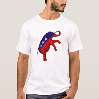 赤く白くおよび青象 Tシャツ