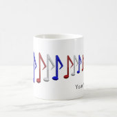 赤く白くおよび青音楽スケールのノート コーヒーマグカップ (中央)