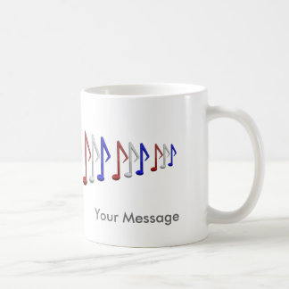 赤く白くおよび青音楽スケールのノート コーヒーマグカップ