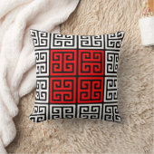 赤く白くおよび黒いギリシャの主パターン装飾用クッション クッション (ブランケット)