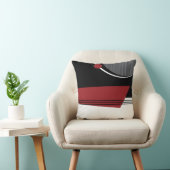 赤く白くおよび黒く幾何学的な枕 クッション (椅子)