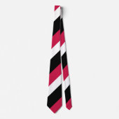 赤く白くおよび黒く広い連隊ストライプ ネクタイ (正面)