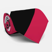 赤く白くおよび黒く広い連隊ストライプ ネクタイ (ロール)