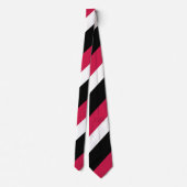 赤く白くおよび黒く広い連隊ストライプ ネクタイ (裏面)