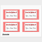 赤く白くカスタムなステッカーの台所から 長方形シール (シート)