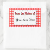 赤く白くカスタムなステッカーの台所から 長方形シール (バッグ)