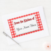 赤く白くカスタムなステッカーの台所から 長方形シール (封筒)