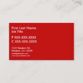 赤く白くシンプルな飛行機のカスタムな名刺 名刺 (裏面)