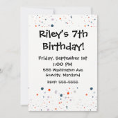 赤く白く及び青のよくはしゃぐな紙吹雪の招待状 招待状 (正面)