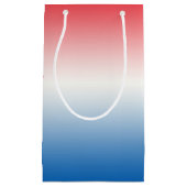 赤く白く及び青のグラデーション スモールペーパーバッグ (正面)