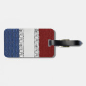 赤く白く及び青のラインストーンの荷物のラベル ラゲッジタグ (裏面横)