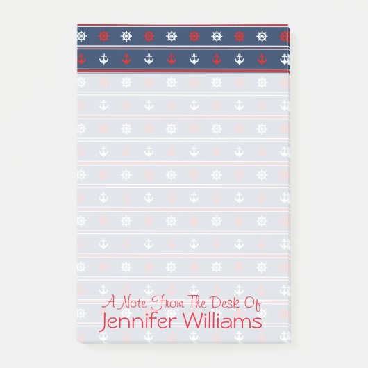 赤く白く及び青の航海のなパターン|はあなたの名前を加えます ポストイット (正面)