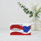 赤く白く及び青オハイオ州オハイオ州の地図の州の名刺 名刺 (スタンド正面)