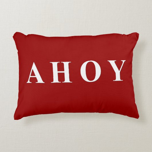 赤く白く航海のな航行は縞で飾ります アクセントクッション (正面)