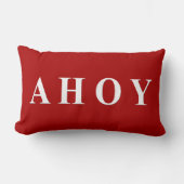 赤く白く航海のな航行は縞で飾ります ランバークッション (正面)