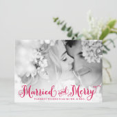 赤く結婚したで、メリーな新婚者のクリスマスカード シーズンカード (スタンド正面)