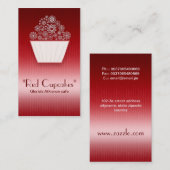 赤く美しいカップケーキの名刺 名刺 (正面/裏面)