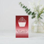 赤く美しいカップケーキの名刺 名刺 (スタンド正面)