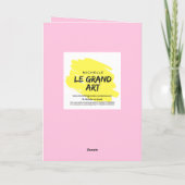 赤く膨らませるバルーンピンクの漫画を描いたかわいい女の子 カード (裏面)