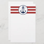 赤く航海のないかりのモノグラム 便箋 (正面/裏面)