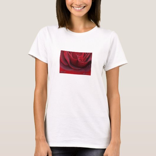 赤く赤いバラ Tシャツ (正面)