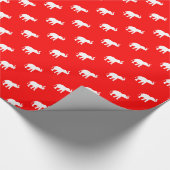 赤く赤い象パターン ラッピングペーパー (角)