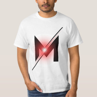 赤く輝くスラッシュレターMモノグラム Tシャツ