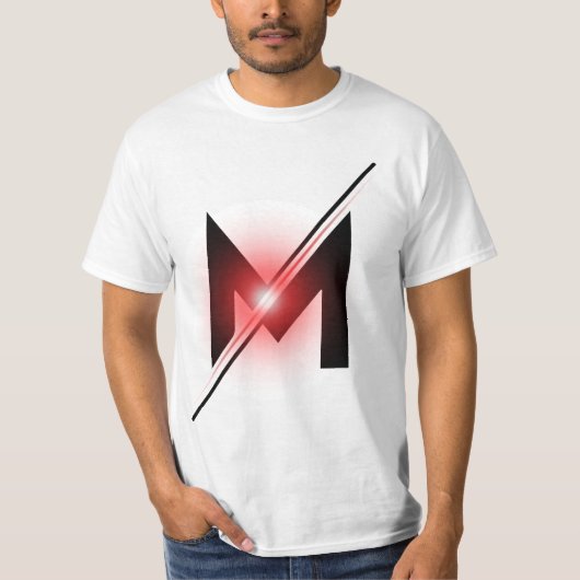 赤く輝くスラッシュレターMモノグラム Tシャツ (正面)
