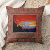 赤く青い日没 クッション (ブランケット)