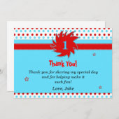 赤く青い水玉模様のサンキューカード サンキューカード (正面/裏面)