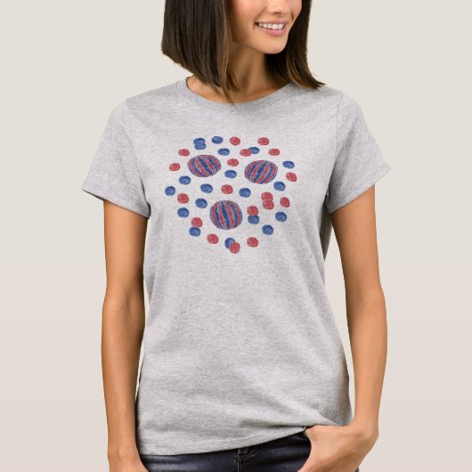 赤く青い球タンク服 Tシャツ (正面)