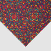 赤く青い紫色の万華鏡のように千変万化するパターンパターン 薄葉紙 (詳細)