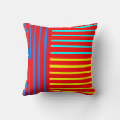 赤く青い黄色のストライプの装飾用クッション クッション (裏面)